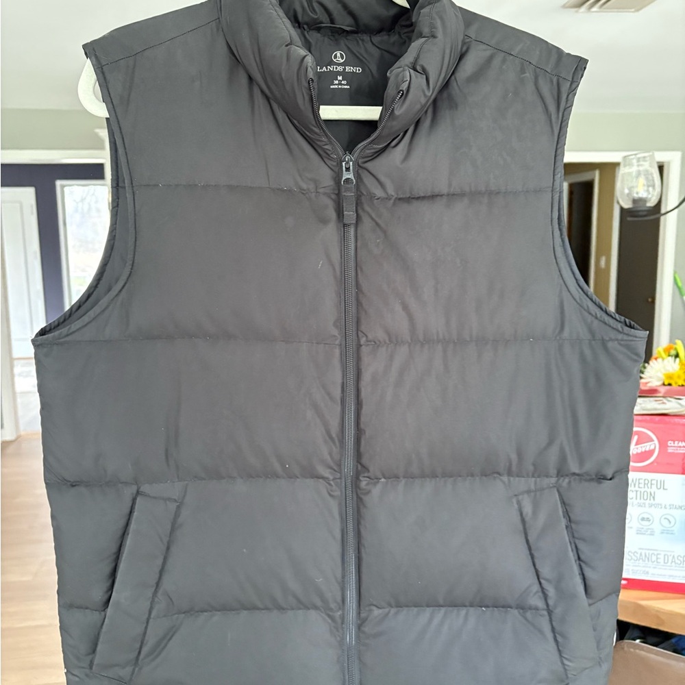 Lands' End Men's Black Puffer Vest